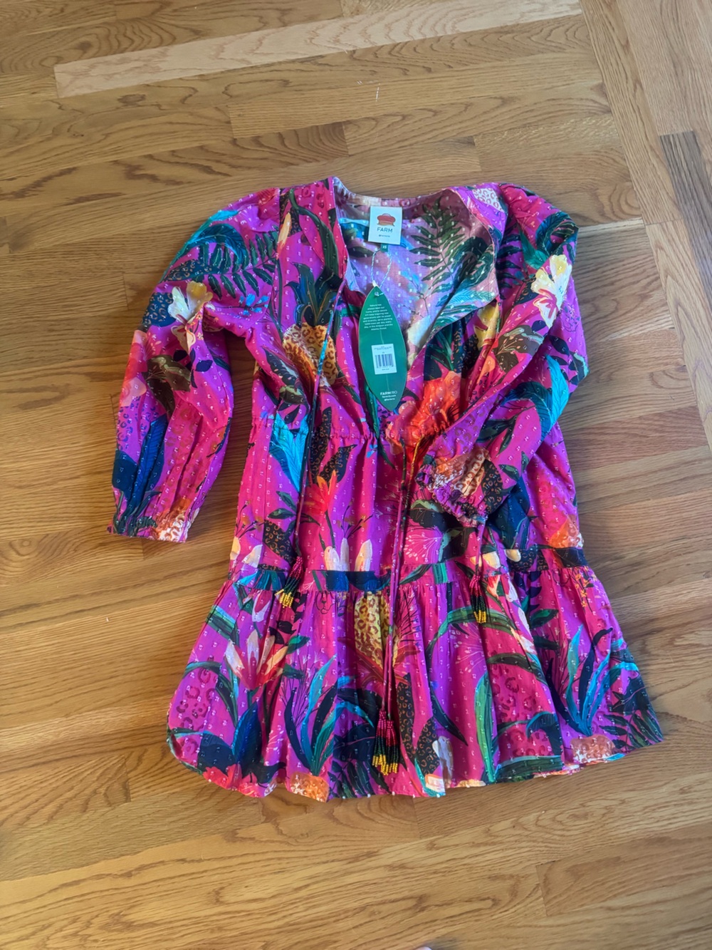 Farm Rio Tropical Pink Floral Dress